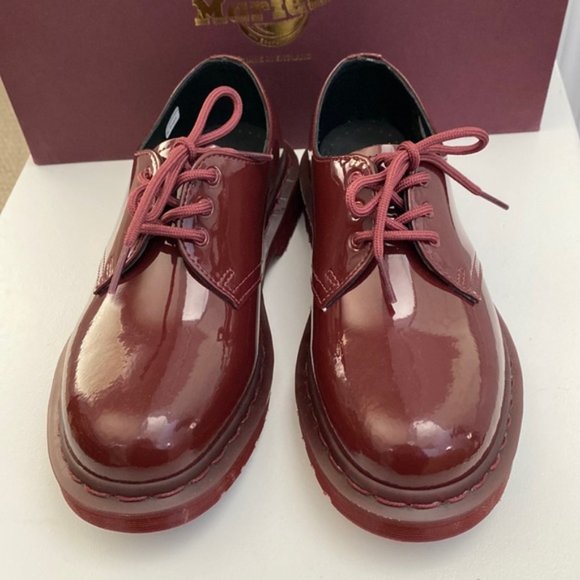 ❗️SOLD❗️Dr Martens 1461 Mono Oxblood Patent Leather Size 6 - Picture 3 of 10